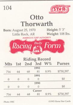 1993 Jockey Star #104 Otto Thorwarth Back